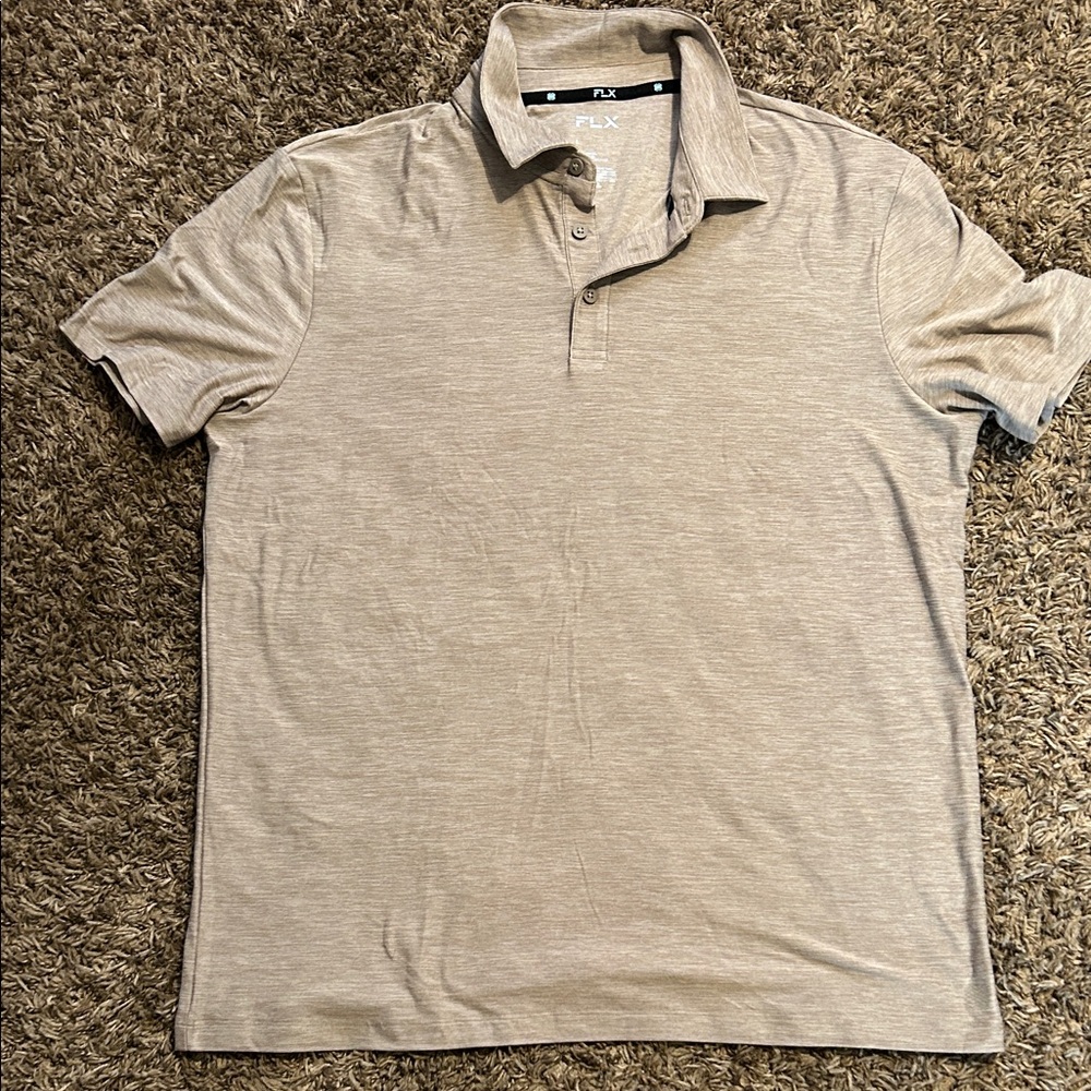FLX Men's Beige Polo Shirt